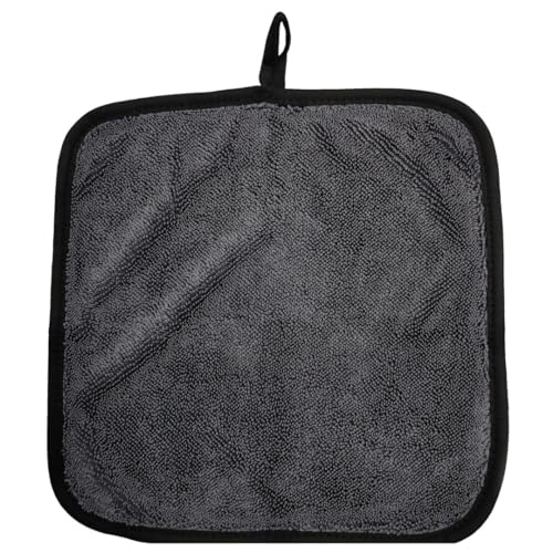 TARO WORKS 洗車 タオル 超吸水 ドライヤー マイクロファイバークロス 拭き上げ 600GSM 厚手グレー 25x25cm 小判3枚