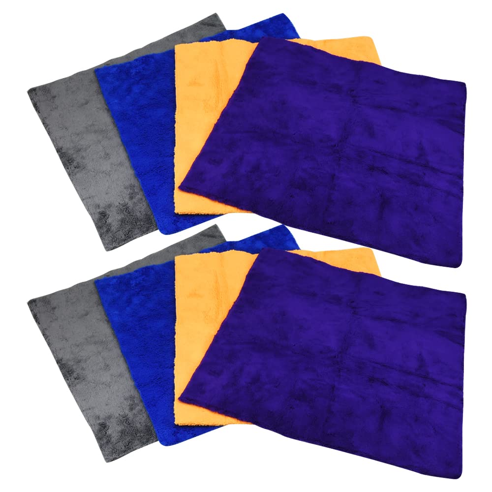 洗車タオル マイクロファイバー 厚手 速乾 吸水性 柔らかい 車体 ふき取り掃除 39cm×39cm 8枚セット