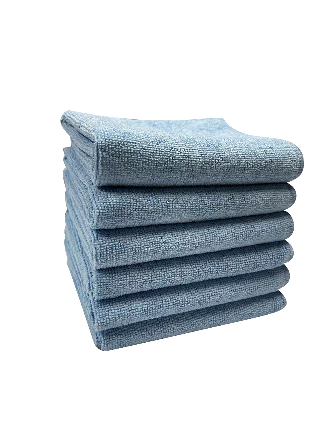 TARO WORKS 洗車タオル 吸水 コーティング剤 拭き上げ クロス 6枚 30x50 水色