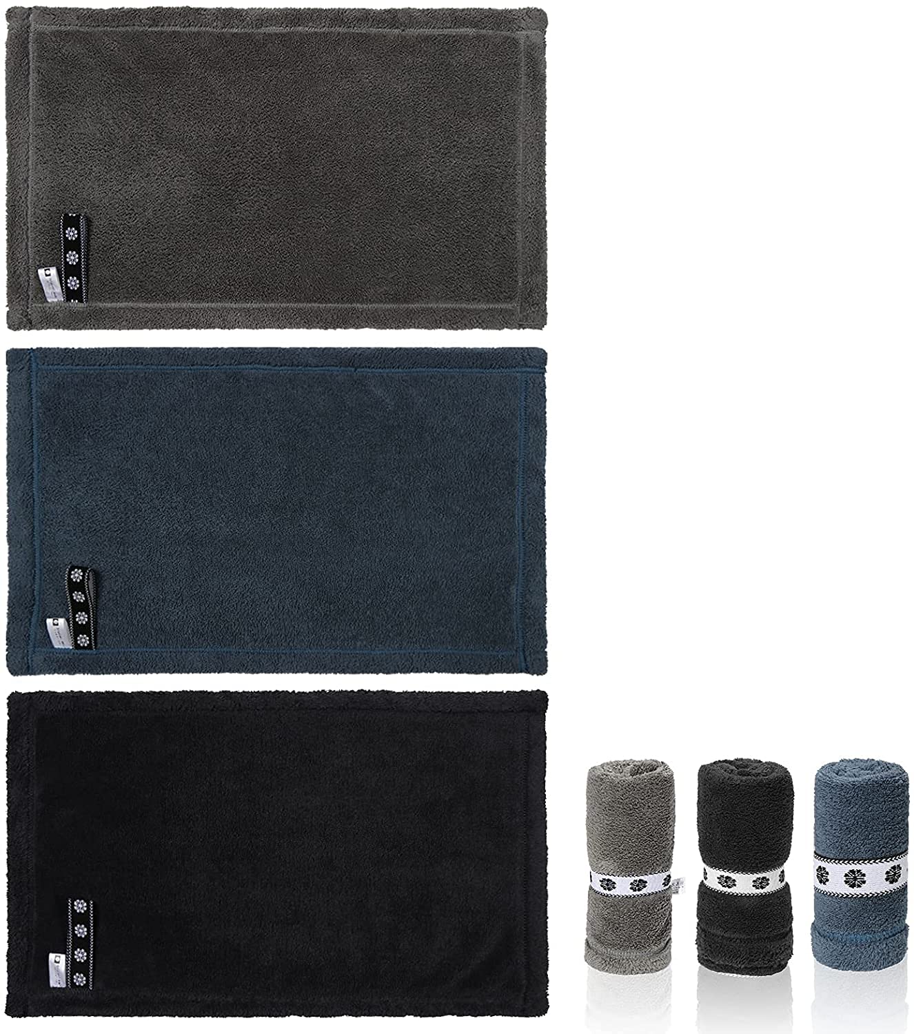 TARO FIBER ふわふわ ハンドタオル メンズ 家庭用 業務 吸水 速乾 30×50 3セット