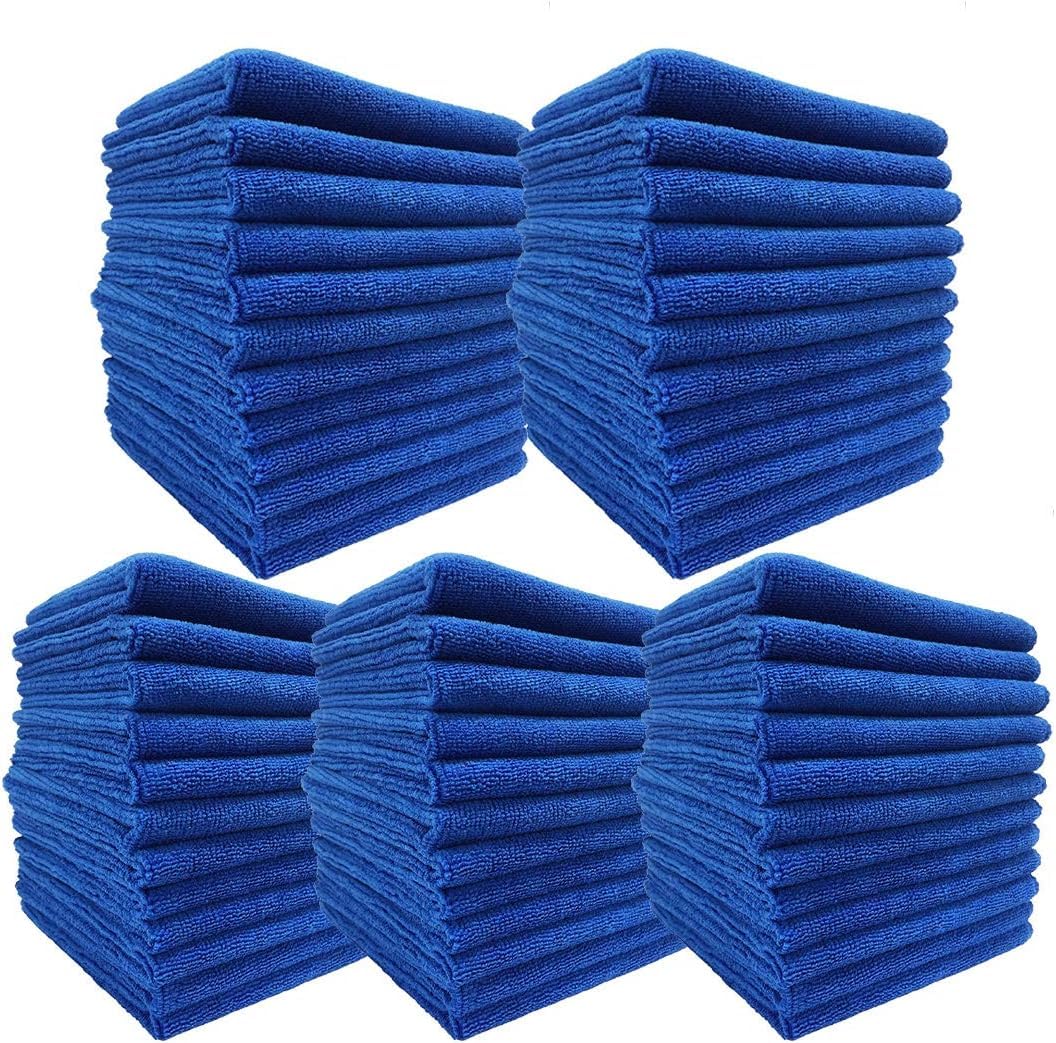 TARO WORKS 洗車タオル 60枚 超吸水 マイクロファイバークロス 拭き上げ 30x30 青
