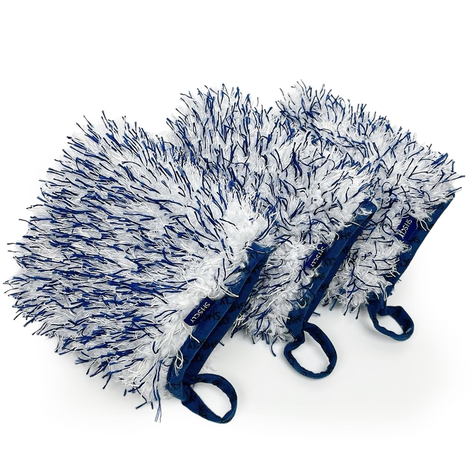 SHSCLY シスクレー 洗車 ミット ミニ グローブ マイクロファイバー 手袋 ディテール ホイール 洗車用品 車 バイク用 ウォッシュミット (約15×12cm S 3枚セット)